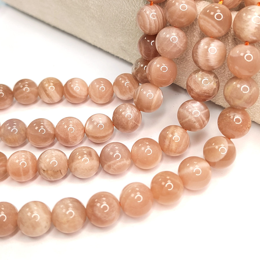 10 мм Солнечный камень Гелиолит, нить 40 см