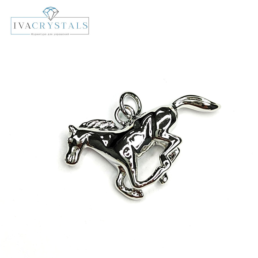 Подвеска Лошадь 28х16 мм, штука покрытие Родий