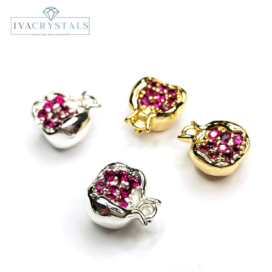 Подвеска Гранат 10 мм с красными фианитами, штука