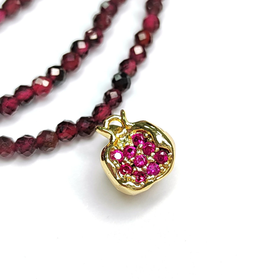 Подвеска Гранат 10 мм с красными фианитами, штука