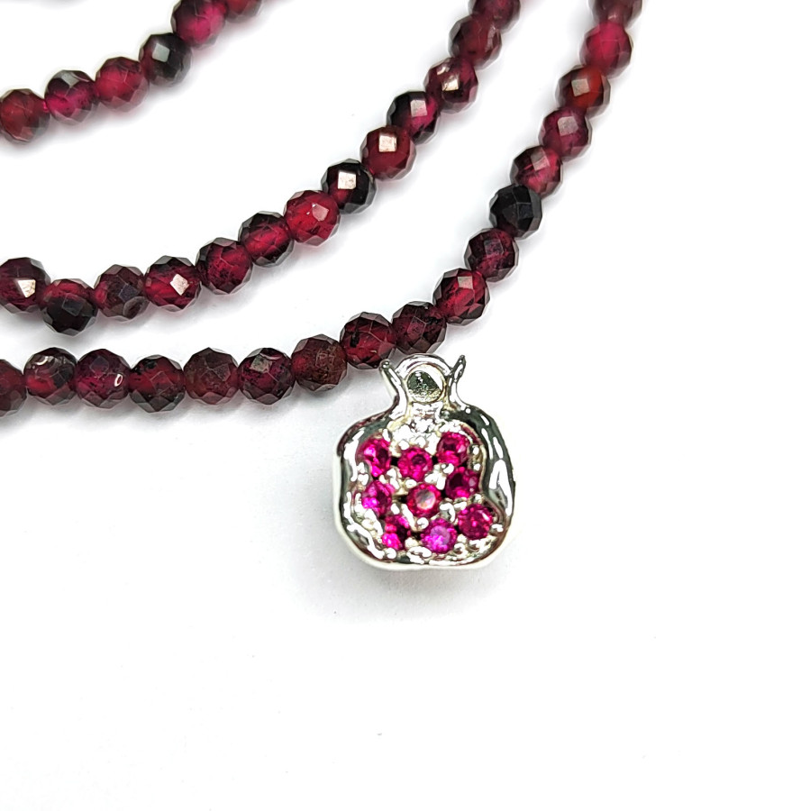 Подвеска Гранат 10 мм с красными фианитами, штука