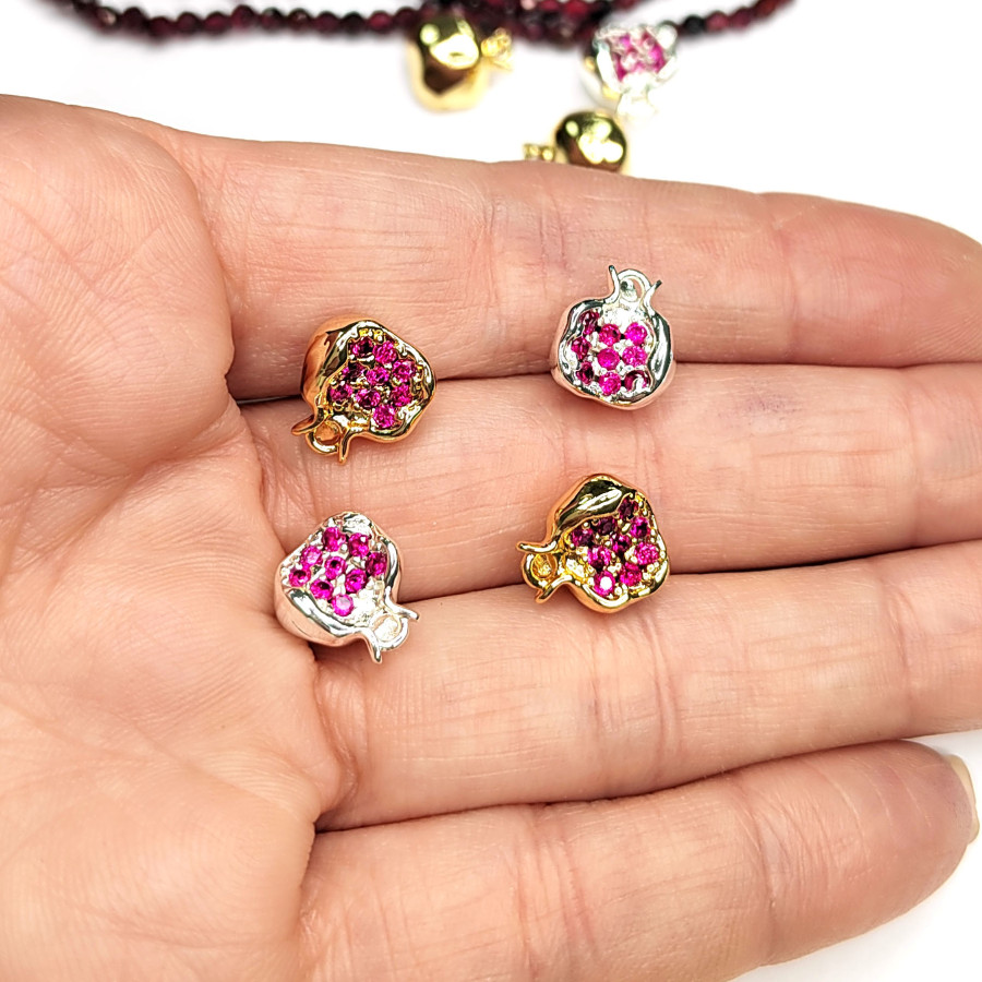 Подвеска Гранат 10 мм с красными фианитами, штука