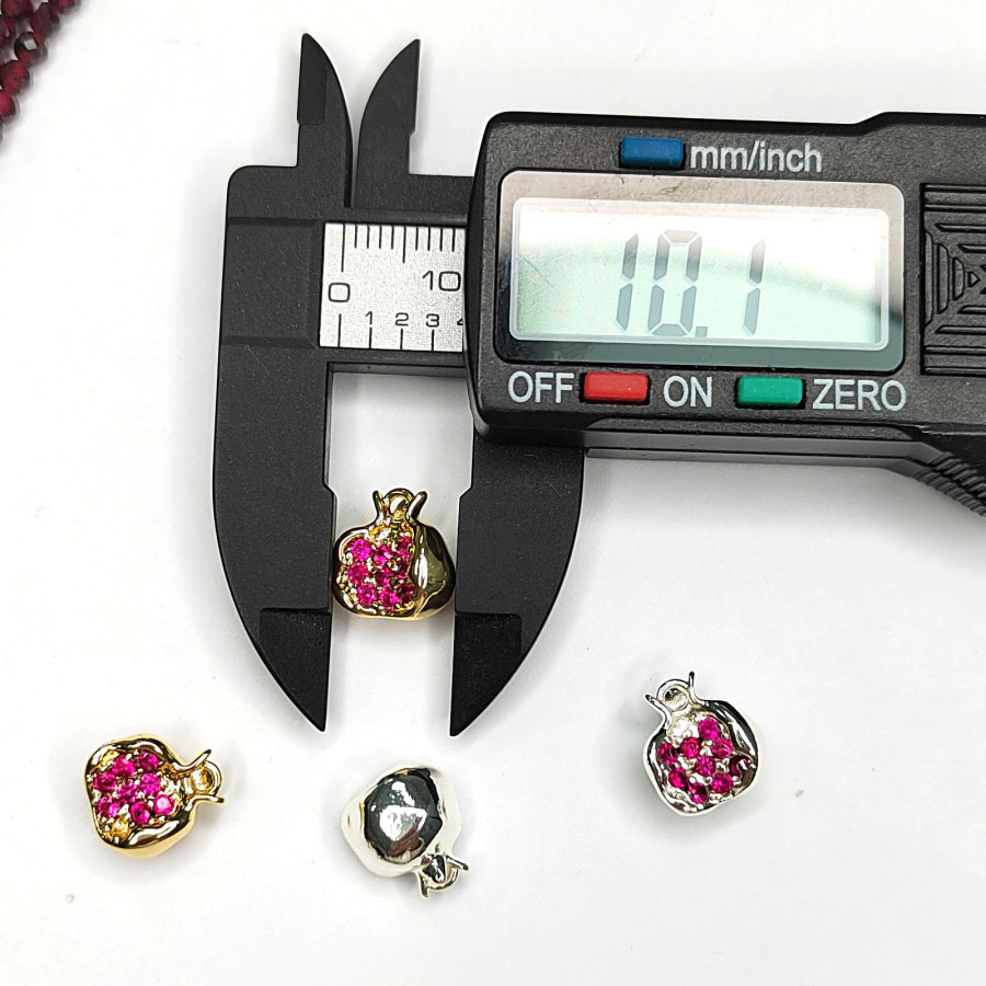 Подвеска Гранат 10 мм с красными фианитами, штука