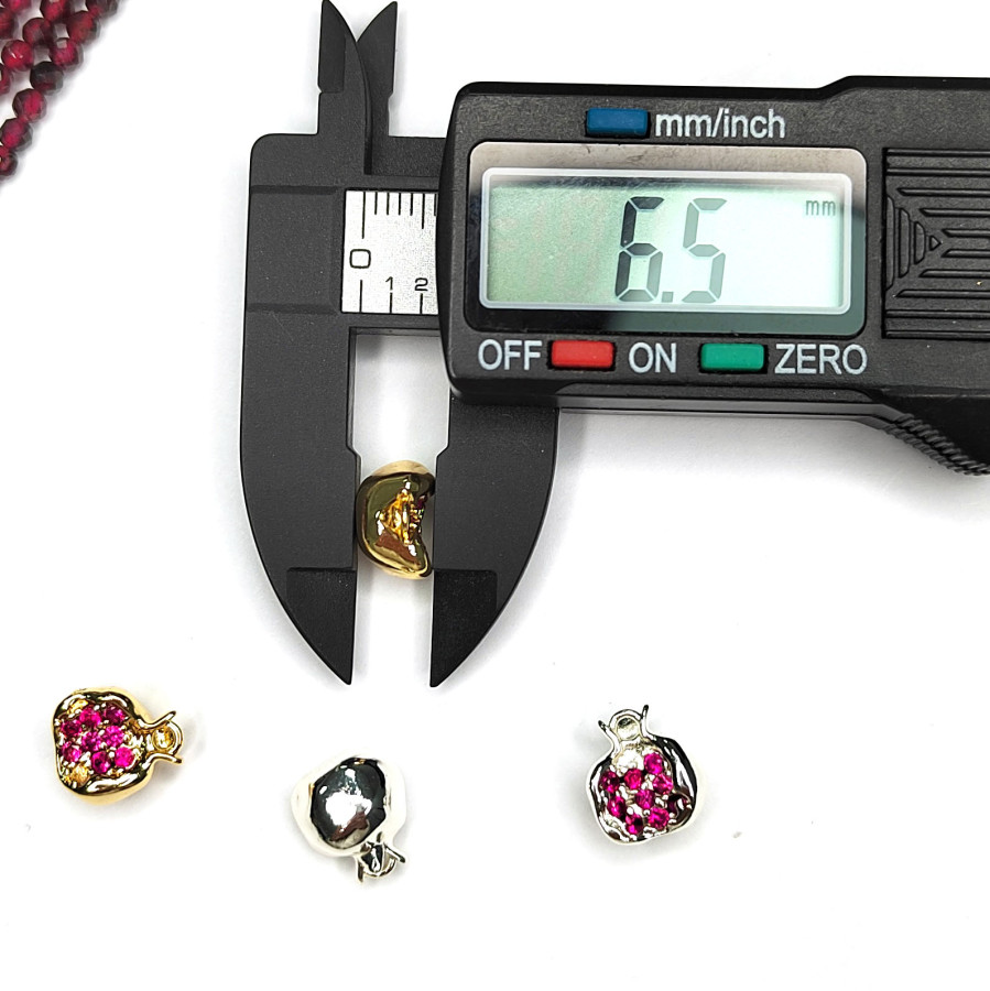 Подвеска Гранат 10 мм с красными фианитами, штука