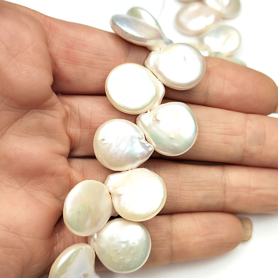 Жемчуг натуральный Кеши 17х15 мм, культивированный Нить 40 см (39 жемчужин)