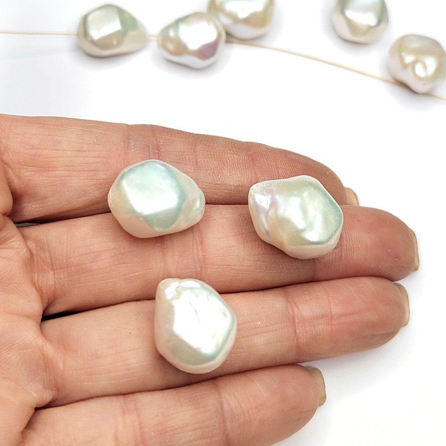 Жемчуг натуральный Кеши 18х15 мм, культивированный, штука