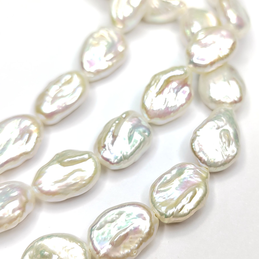 Жемчуг натуральный Кеши 15х12 мм, форма жемчуга Оливка, культивированный жемчуг