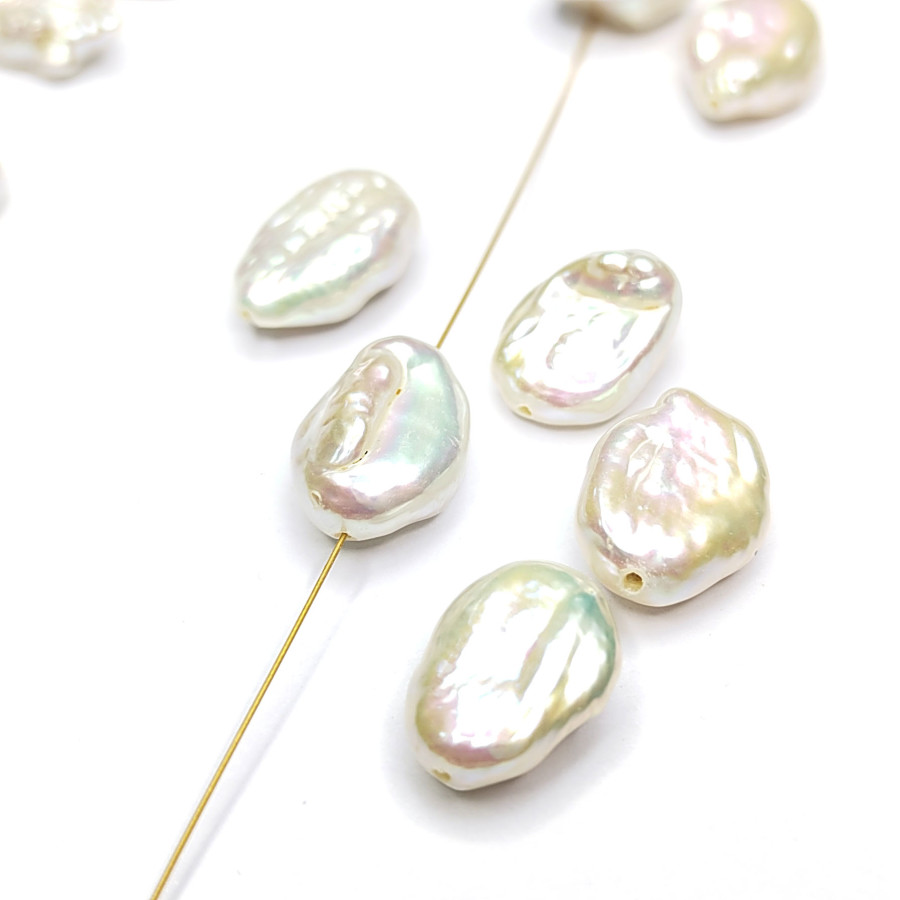 Жемчуг натуральный Кеши 15х12 мм, форма жемчуга Оливка, культивированный жемчуг