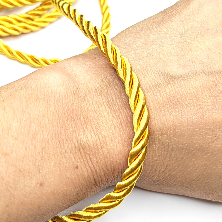 Шнур витой 6 мм цвет Жёлтый, метр