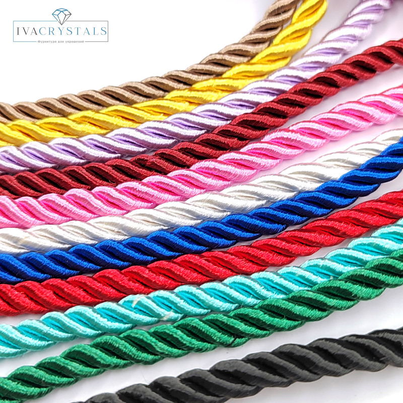 Шнур витой 6 мм цвет Сиреневый, метр