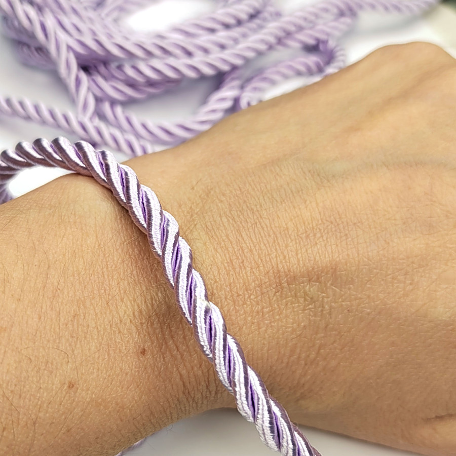 Шнур витой 6 мм цвет Сиреневый, метр