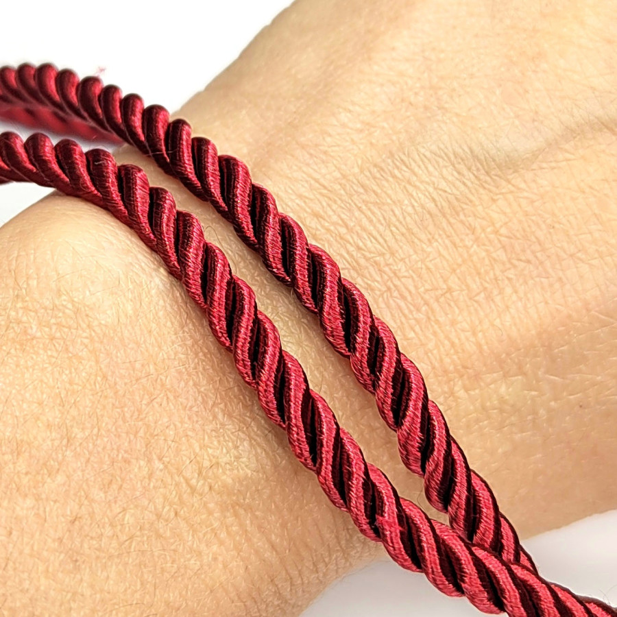 Шнур витой 6 мм цвет Бордовый (бурый), метр