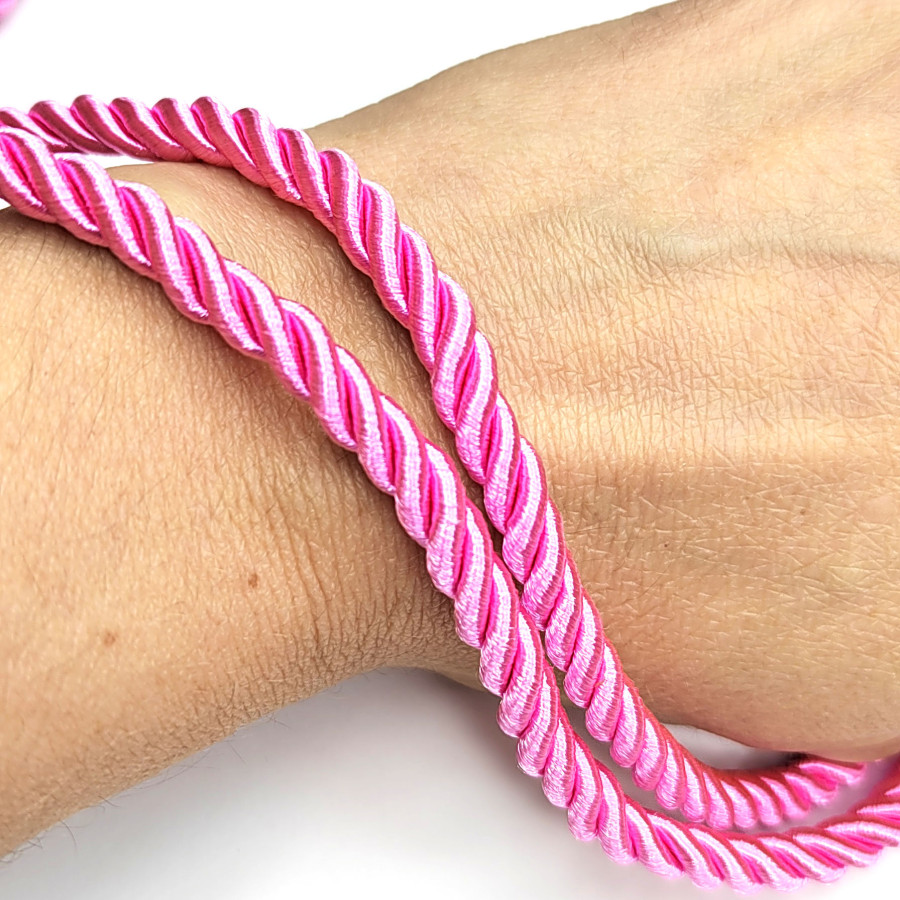 Шнур витой 6 мм цвет Розовый, метр