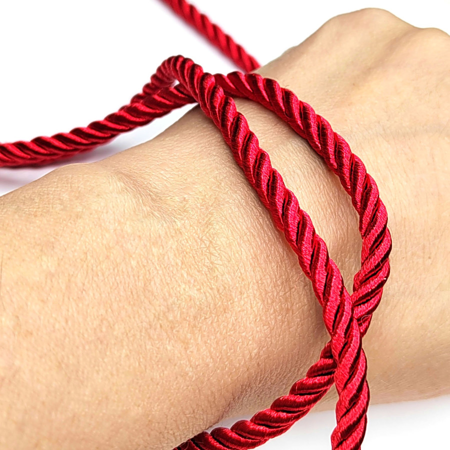 Шнур витой 6 мм цвет Красный, метр