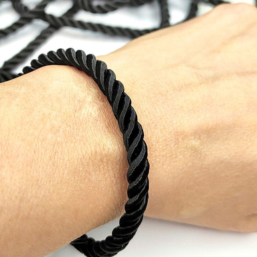 Шнур витой 6 мм цвет Чёрный, метр