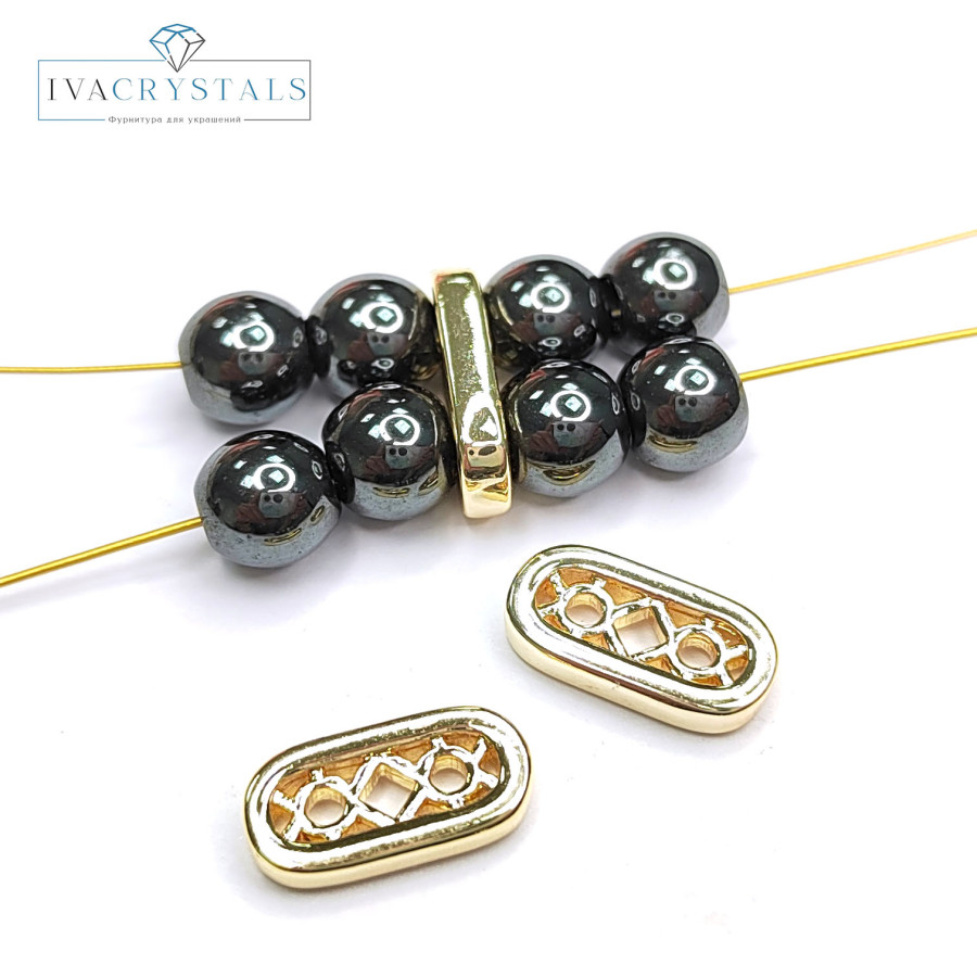 Разделитель трёхрядный 12х6 мм, штука покрытие Позолота