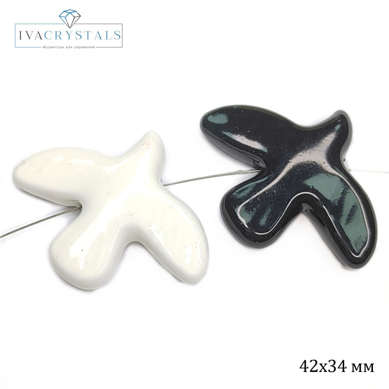 Бусина керамическая Птица 42х34 мм, ШТУКА