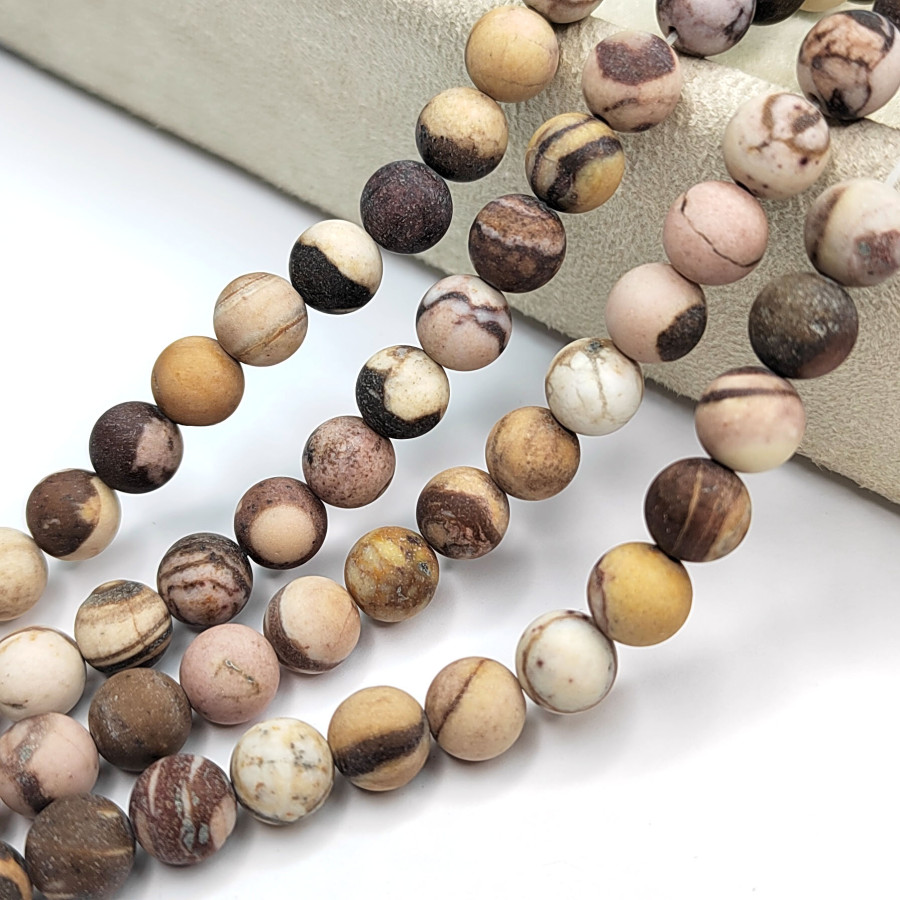 Яшма натуральная Кофейная матовая, нить 37-38 см