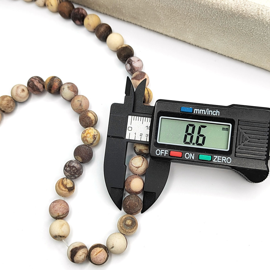 Яшма натуральная Кофейная матовая, нить 37-38 см