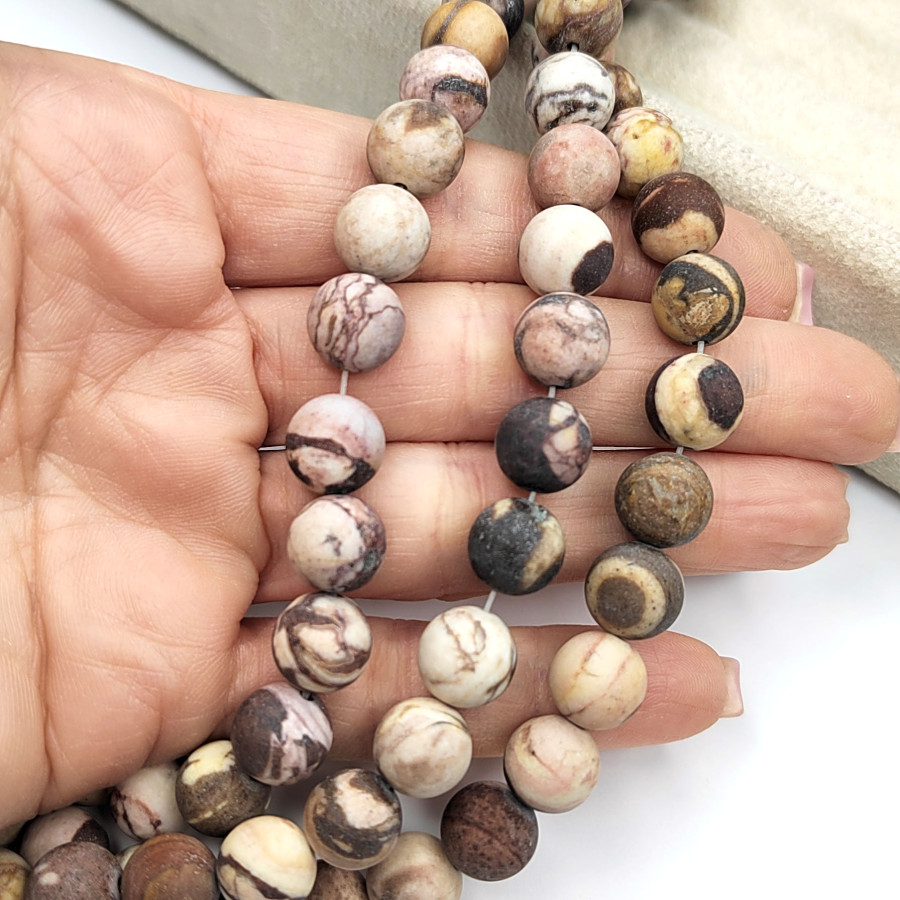 Яшма натуральная Кофейная матовая, нить 37-38 см