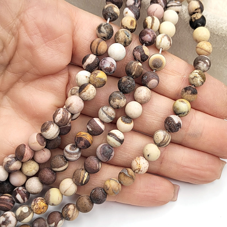 Яшма натуральная Кофейная матовая, нить 37-38 см