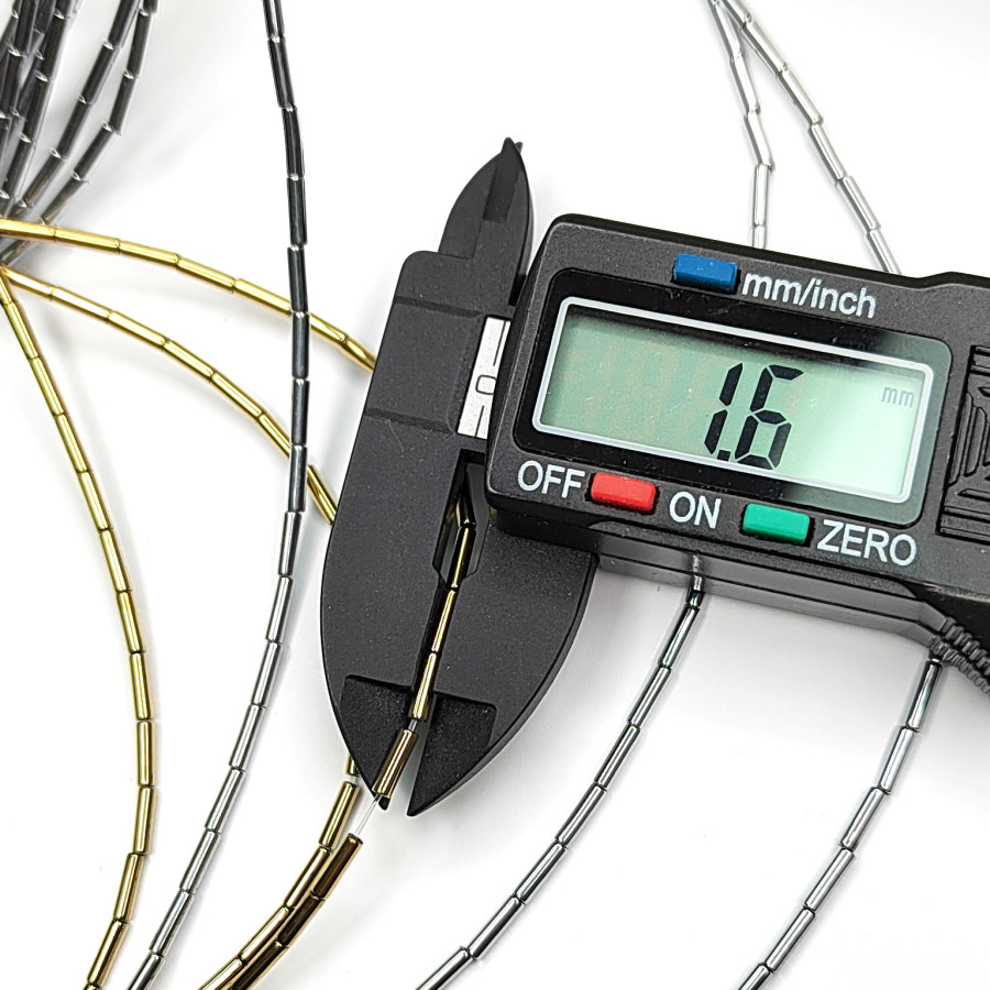 Гематит Трубочки тонкие 5х1,6 мм, НИТЬ 40 см