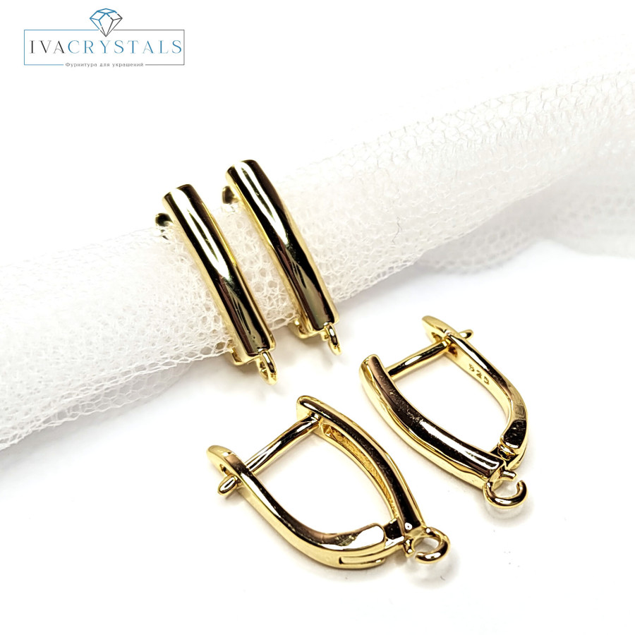 Швензы классические 18х3 мм, основа для серёжек, пара покрытие Позолота