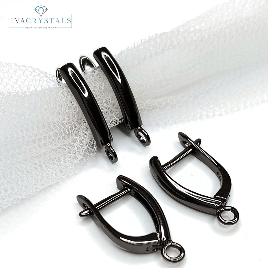 Швензы классические 18х3 мм, основа для серёжек, пара цвет Чёрный