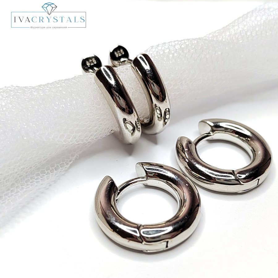 Швензы Конго 20х4 мм, классические, пара покрытие Родий