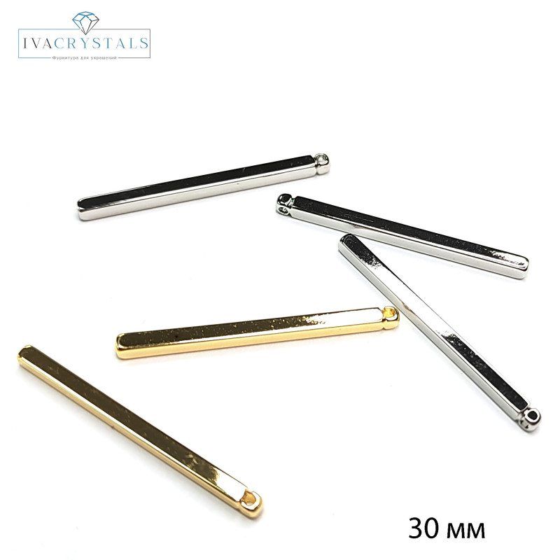 Подвеска палочка 30х2 мм с гранями, штука