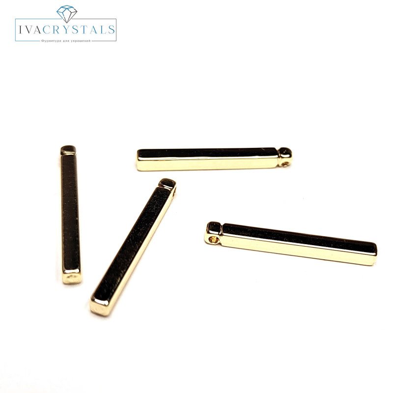 Подвеска палочка 20х2 мм с  гранями, штука покрытие Позолота