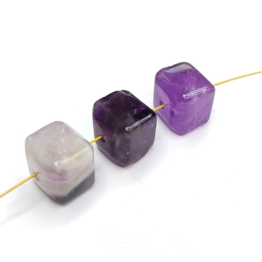 8 мм Аметист натуральный, бусина кубик, штука