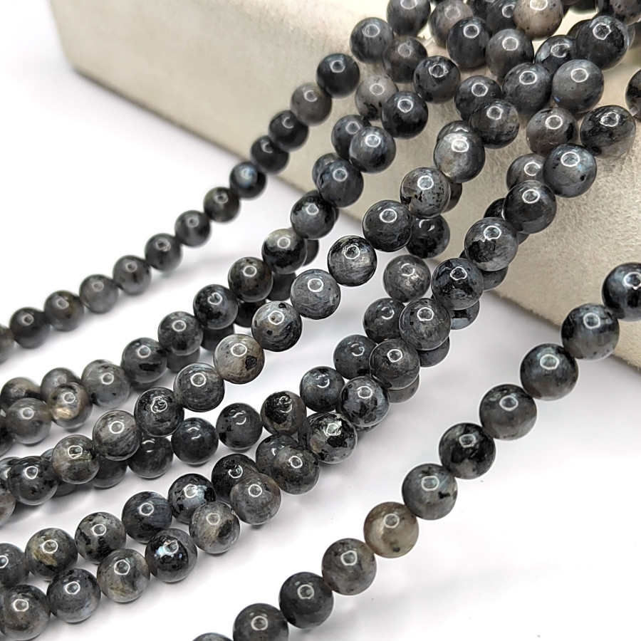 6,6 мм Ларвикит натуральный камень, нить 39 см