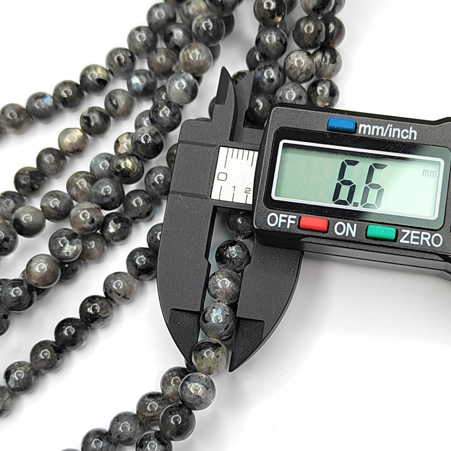 6,6 мм Ларвикит натуральный камень, нить 39 см