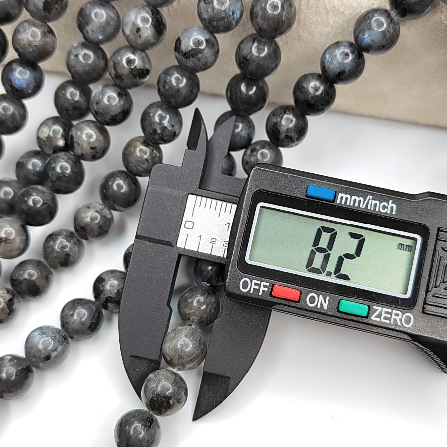 8 мм Ларвикит натуральный камень, нить 37-38 см