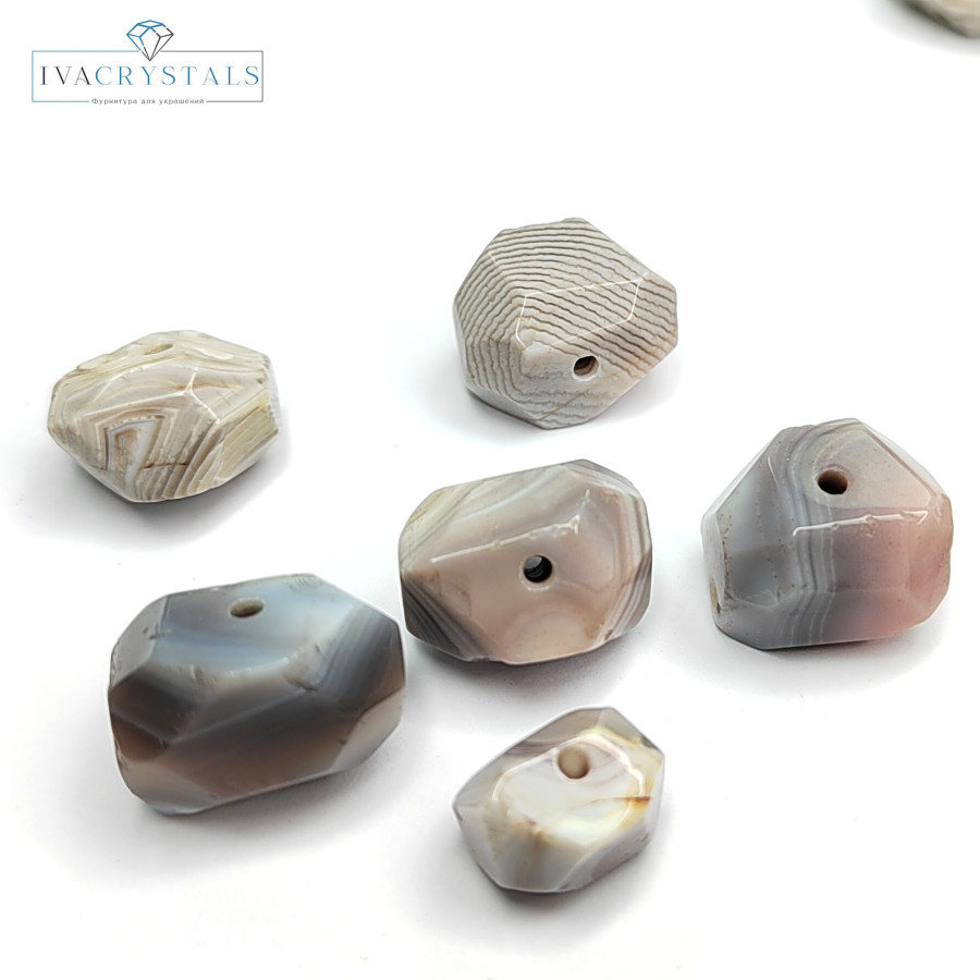 Агат ботсванский натуральный 15-22 мм, ФРИФОРМ, штука