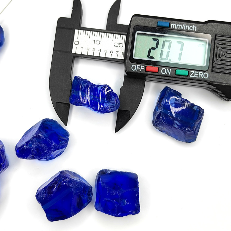 20х18 мм Крупный аква кварц (имитация) тонированый Синий, фриформ, ШТУКА