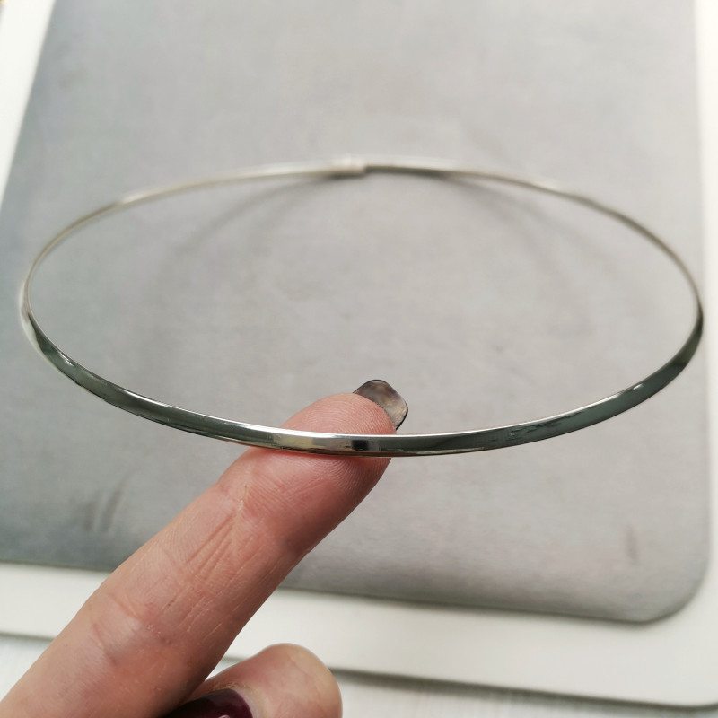 Чокер - основа для колье, 13,5 см, ширина 3 мм покрытие Родий