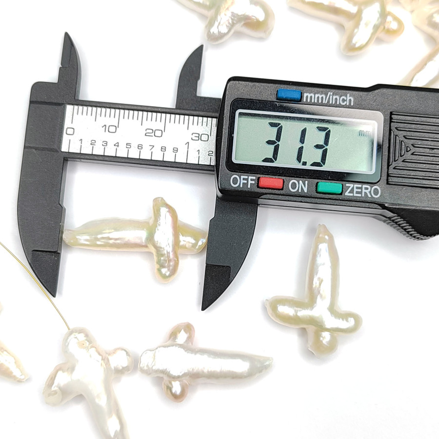 Жемчуг натуральный культивированный в форме Крестика 30 мм, штука