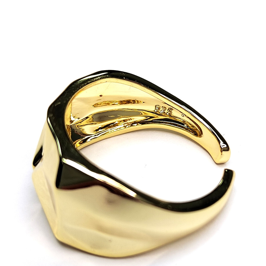 Кольцо широкое с фианитами 10 мм, штука