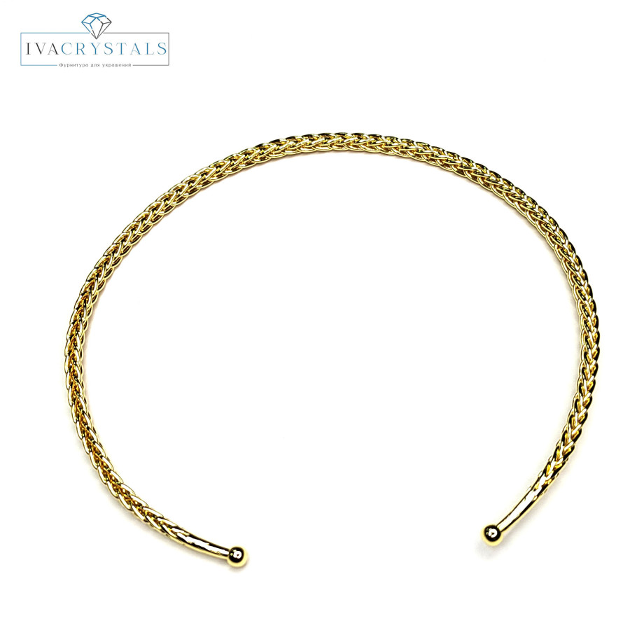 Чокер Плетёный 13,5 см (расширяется), ширина 4,5 мм покрытие Позолота