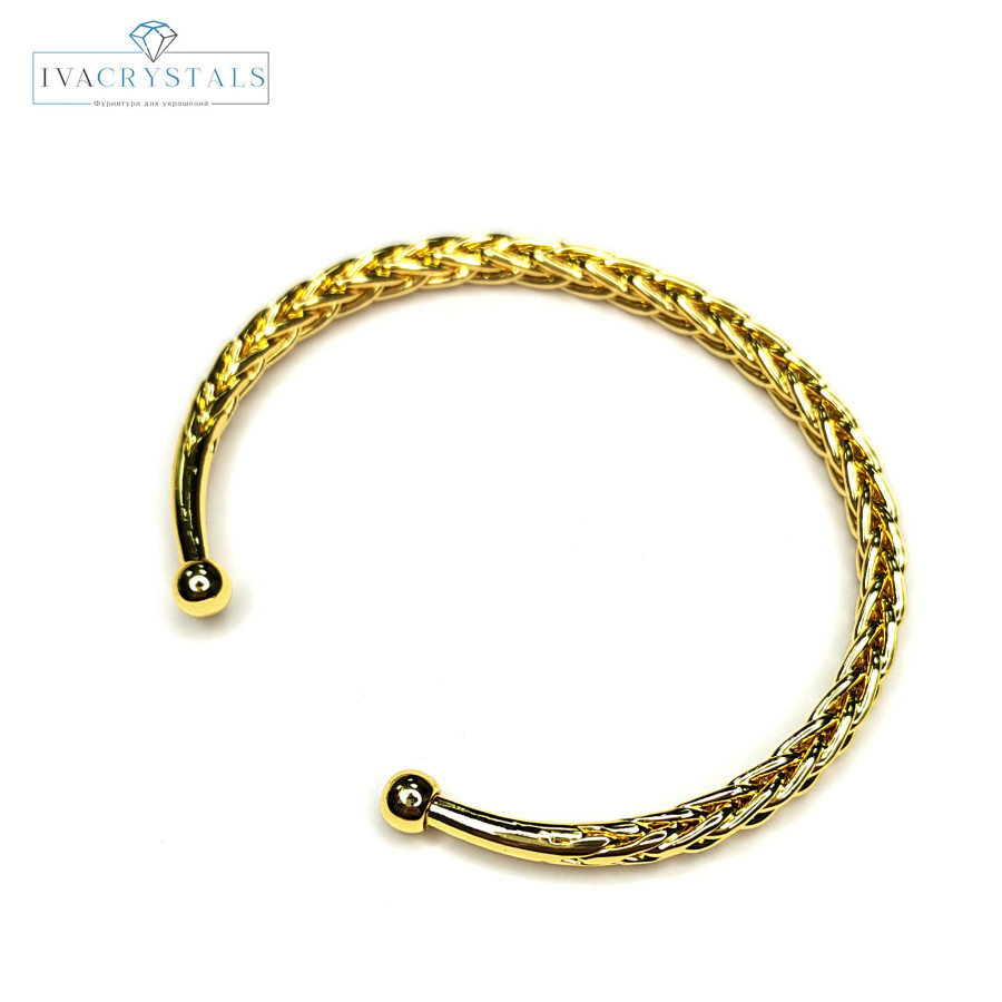 Браслет Плетёный безразмерный, толщина 4,5 мм покрытие Позолота