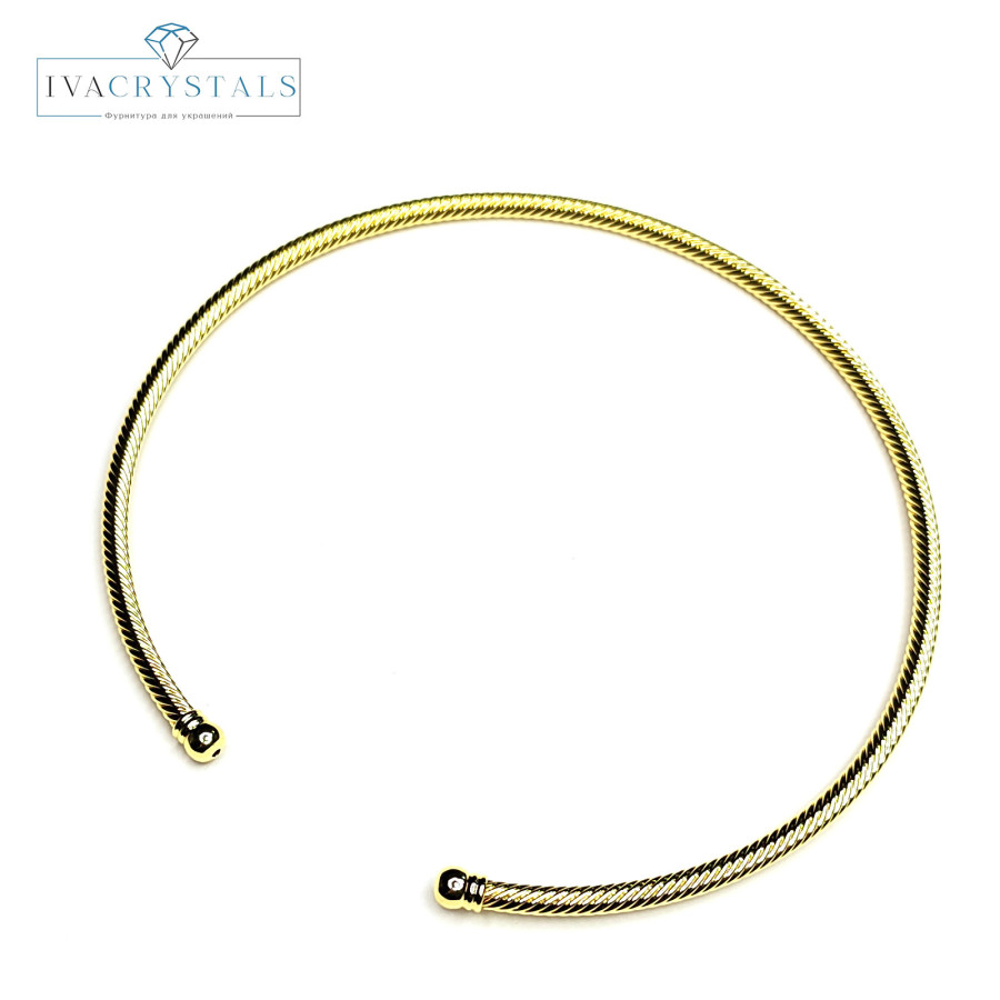 Чокер 13,5 см (расширяется), плетение Шнурок ширина 4 мм покрытие Позолота