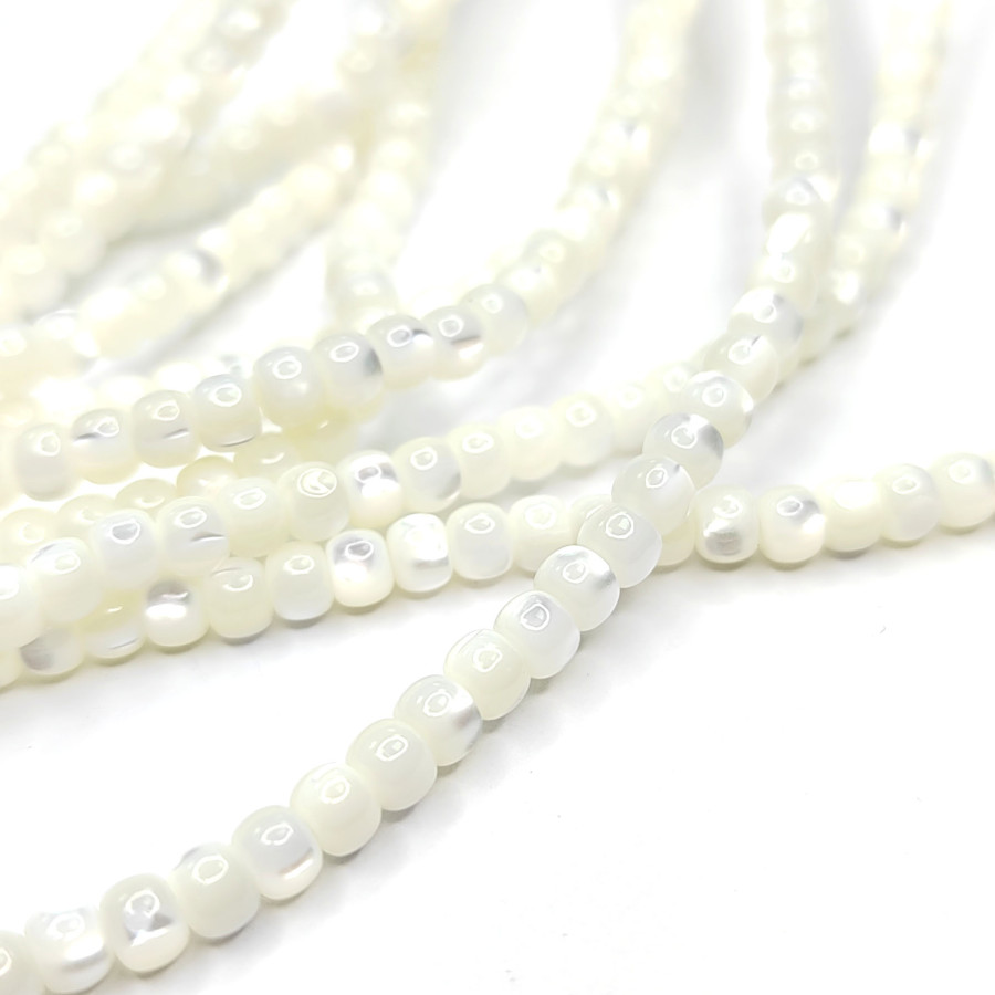 4х3 мм Перламутр натуральный Рондели, НИТЬ 40 см