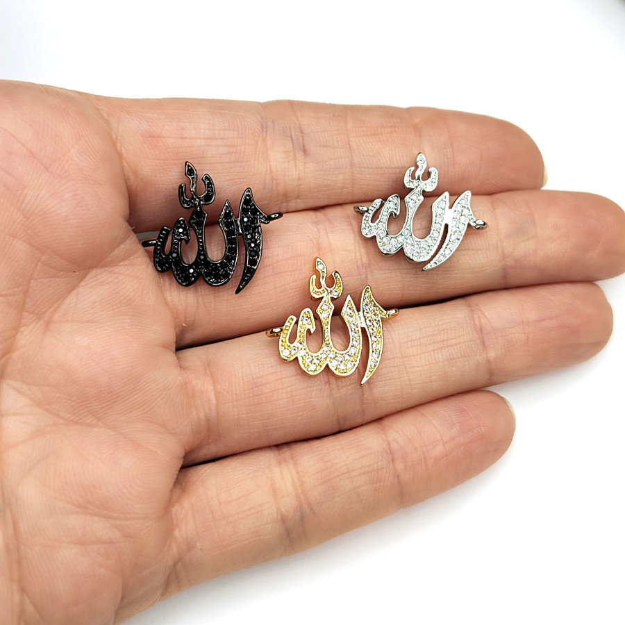 Коннектор мусульманский 21х18 мм с фианитами, штука