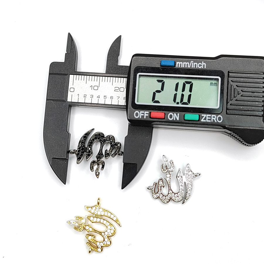 Коннектор мусульманский 21х18 мм с фианитами, штука