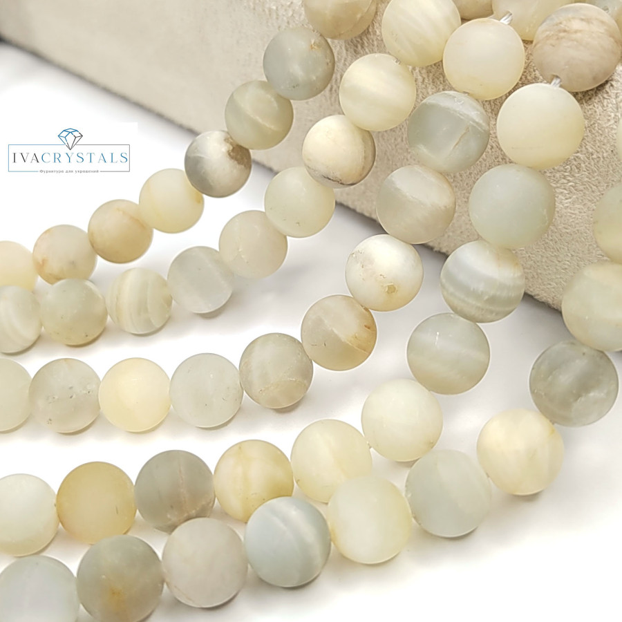 Солнечный камень натуральный Матовый, нить 38 - 39 см