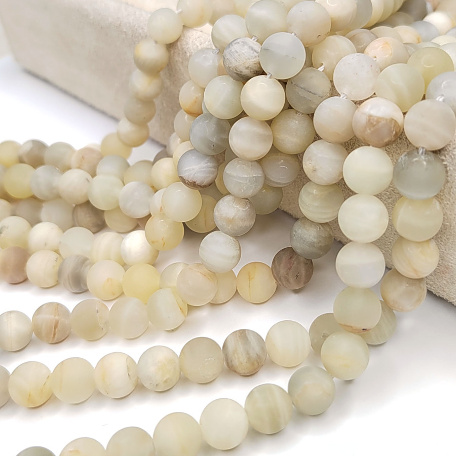 Солнечный камень натуральный Матовый, нить 38 - 39 см