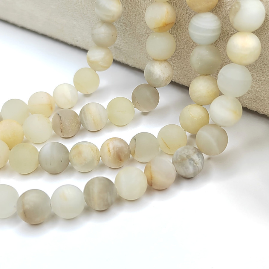 Солнечный камень натуральный Матовый, нить 38 - 39 см