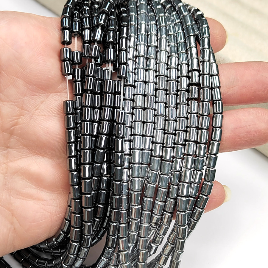 Гематит Бочонки 5х4 мм, нить 40-41 см